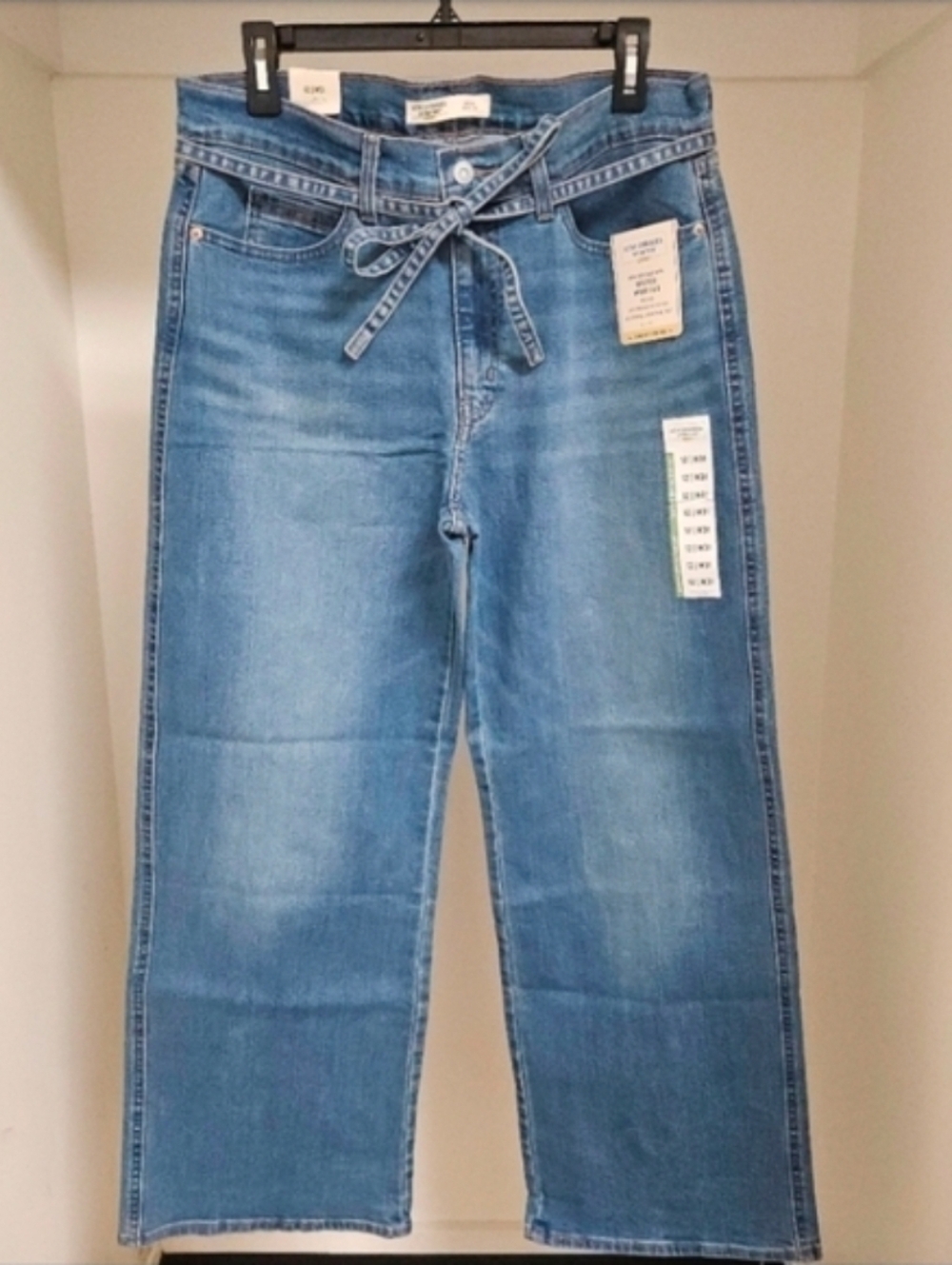 73 LEVI'S STRAUSS SIGNATURE HERITAGE BELTED WIDE LEG MID RISE JEANS 12/31 - Picture 2 of 6